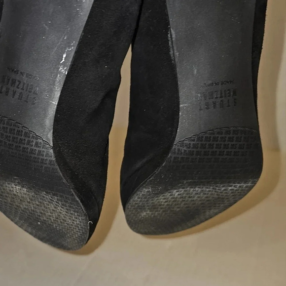 Stuart Weitzman Black Suede Grosgrain Trim Pumps - Picture 4 of 11